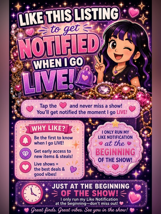 live listing Jewelry - Like to be notified when I'm live! 🎀
